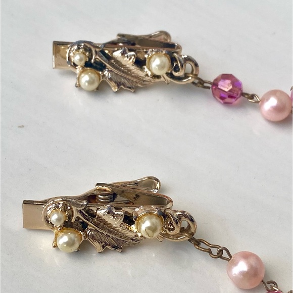 1950’s Vintage Pink Crystal & Rhinestone Sweater Clip - Picture 4 of 11